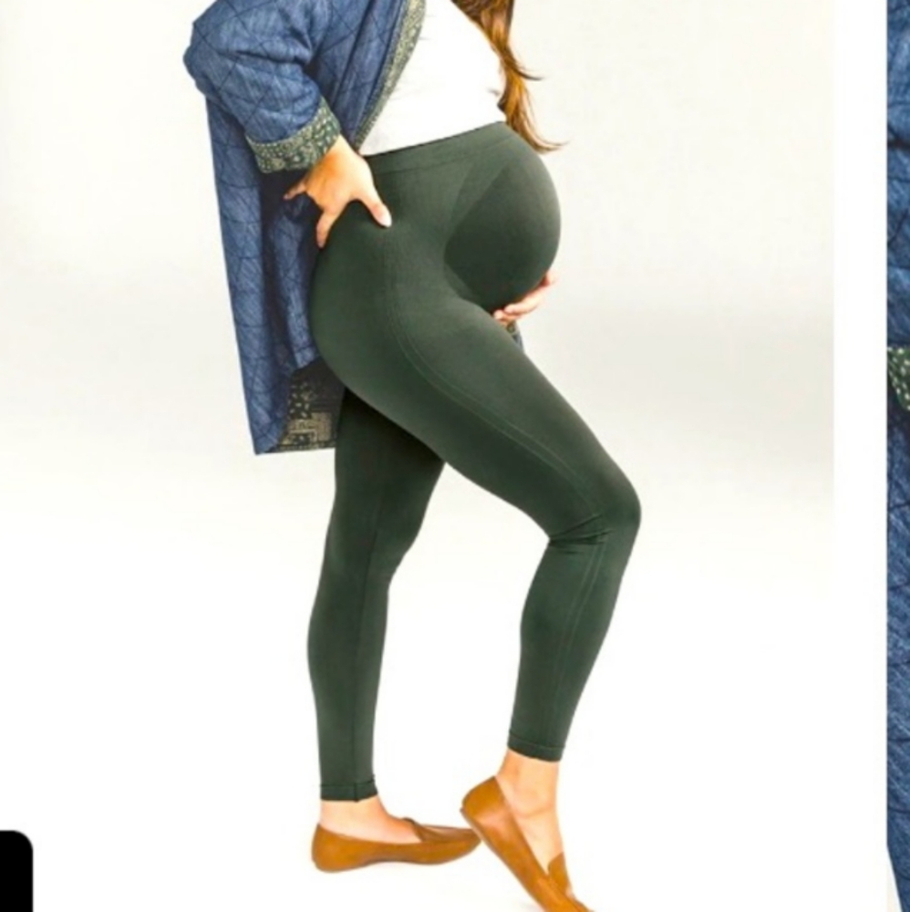 blanqi forest green maternity leggings